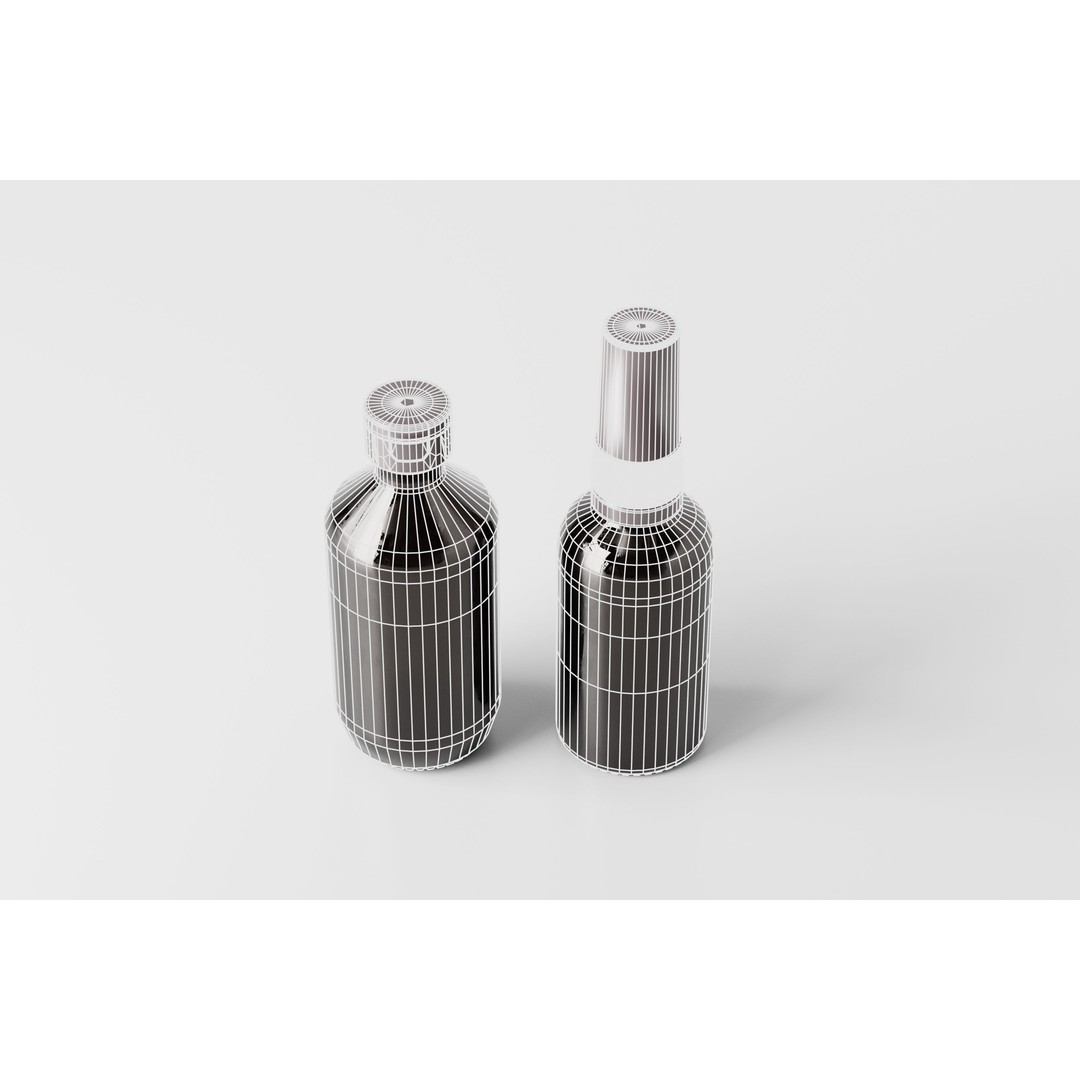 Amber Bottle 3D Model – Low Poly Medical Container, FBX & OBJ - View 14