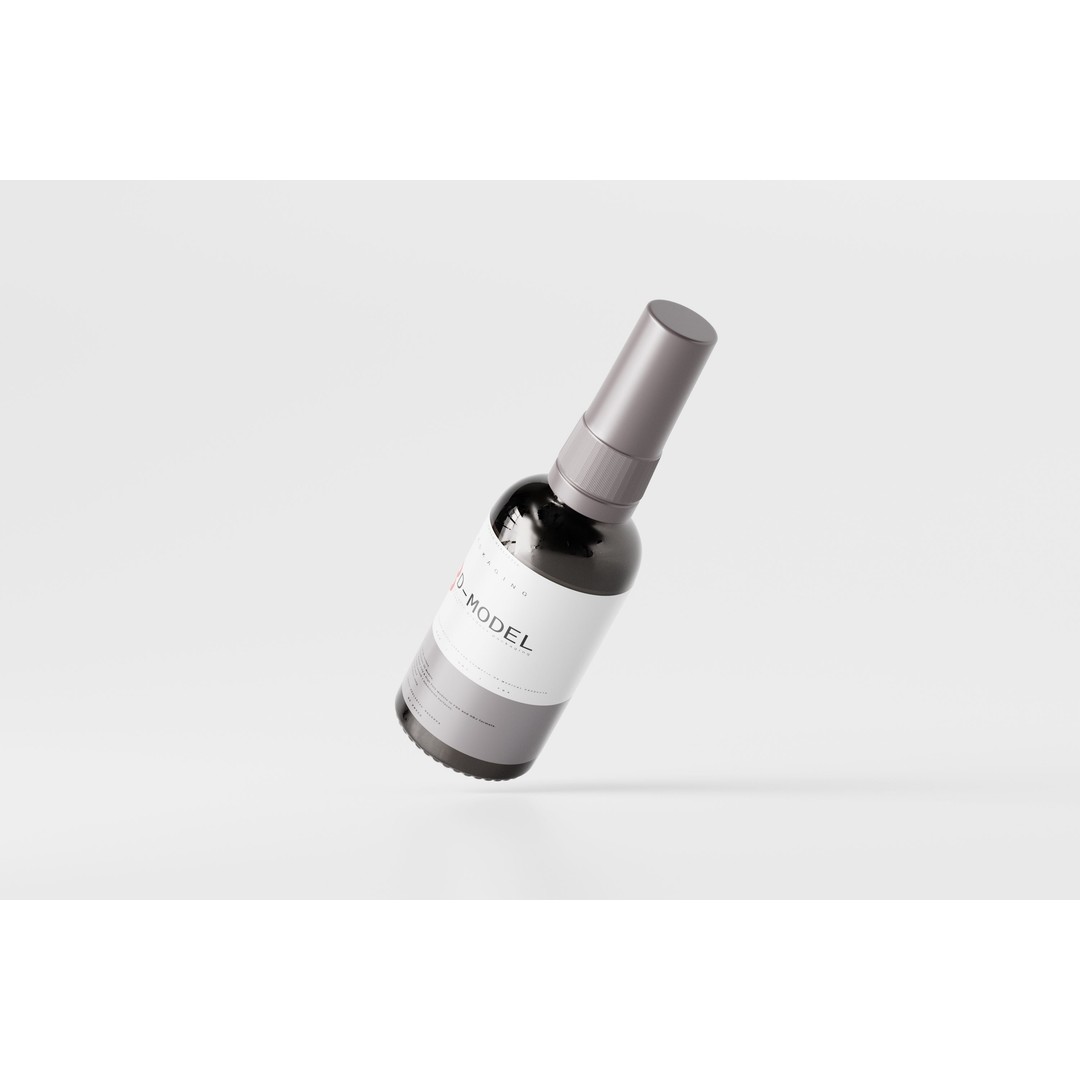 Amber Bottle 3D Model – Low Poly Medical Container, FBX & OBJ - View 5
