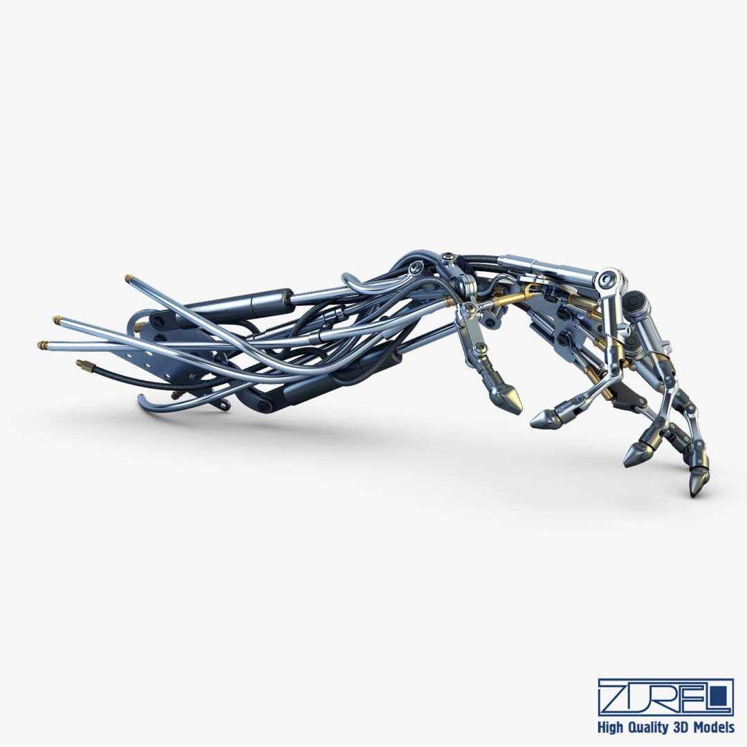 Robotic Hand 3D Model – High Poly Sci-Fi Character, FBX & OBJ - View 10