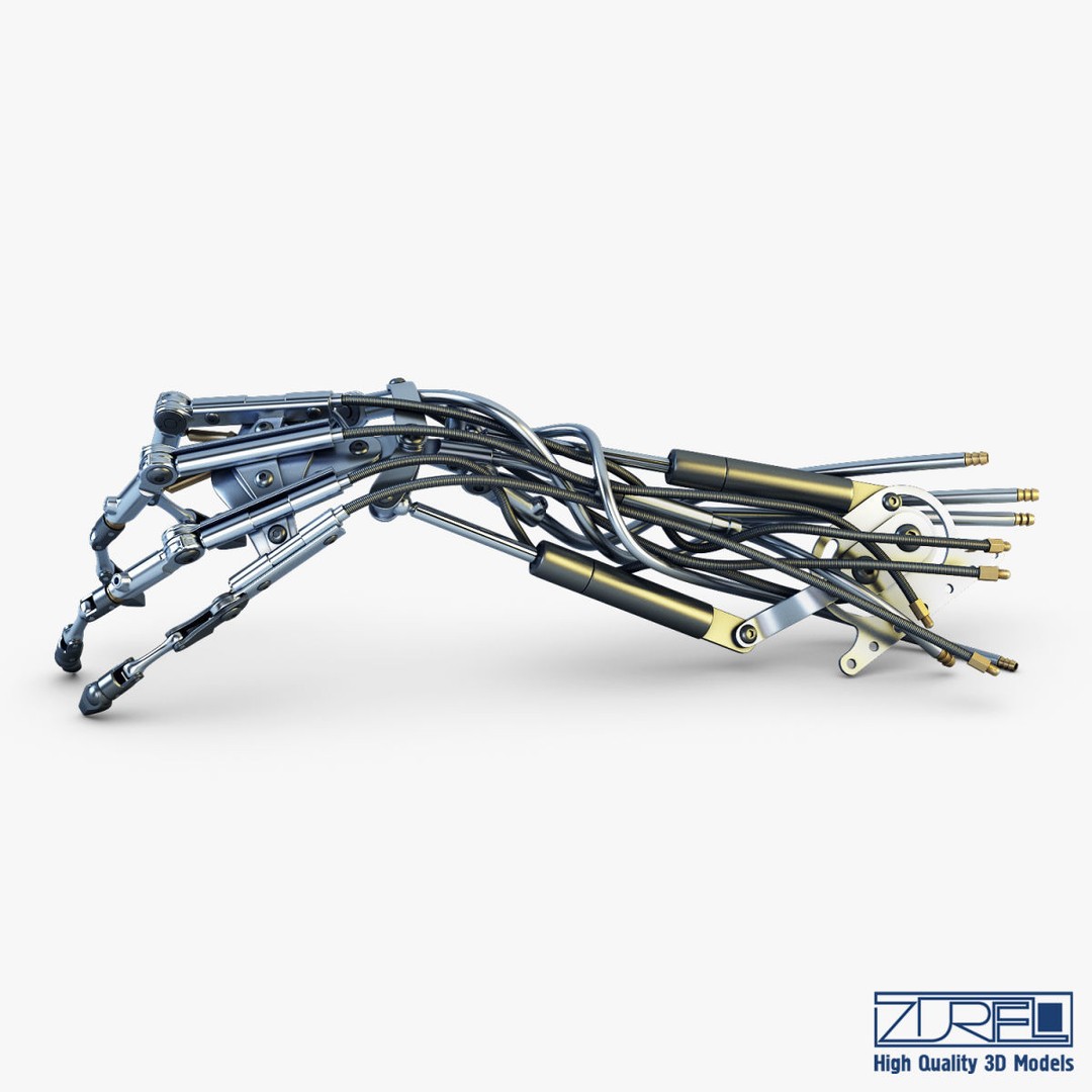 Robotic Hand 3D Model – High Poly Sci-Fi Character, FBX & OBJ - View 11