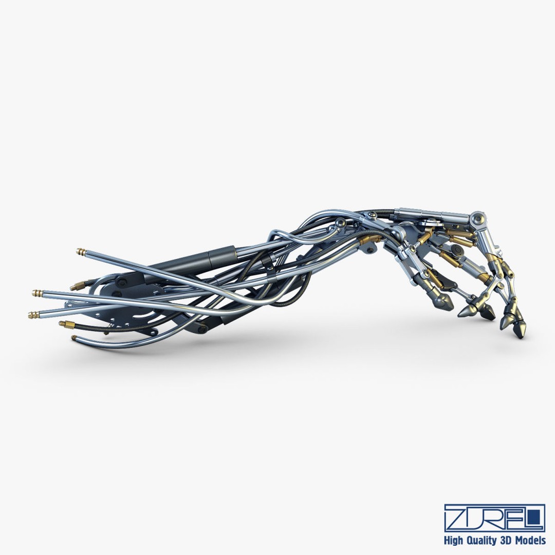 Robotic Hand 3D Model – High Poly Sci-Fi Character, FBX & OBJ - View 12