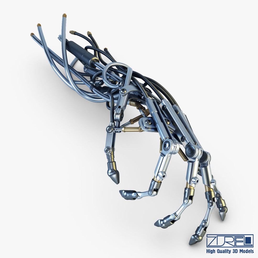 Robotic Hand 3D Model – High Poly Sci-Fi Character, FBX & OBJ - View 17