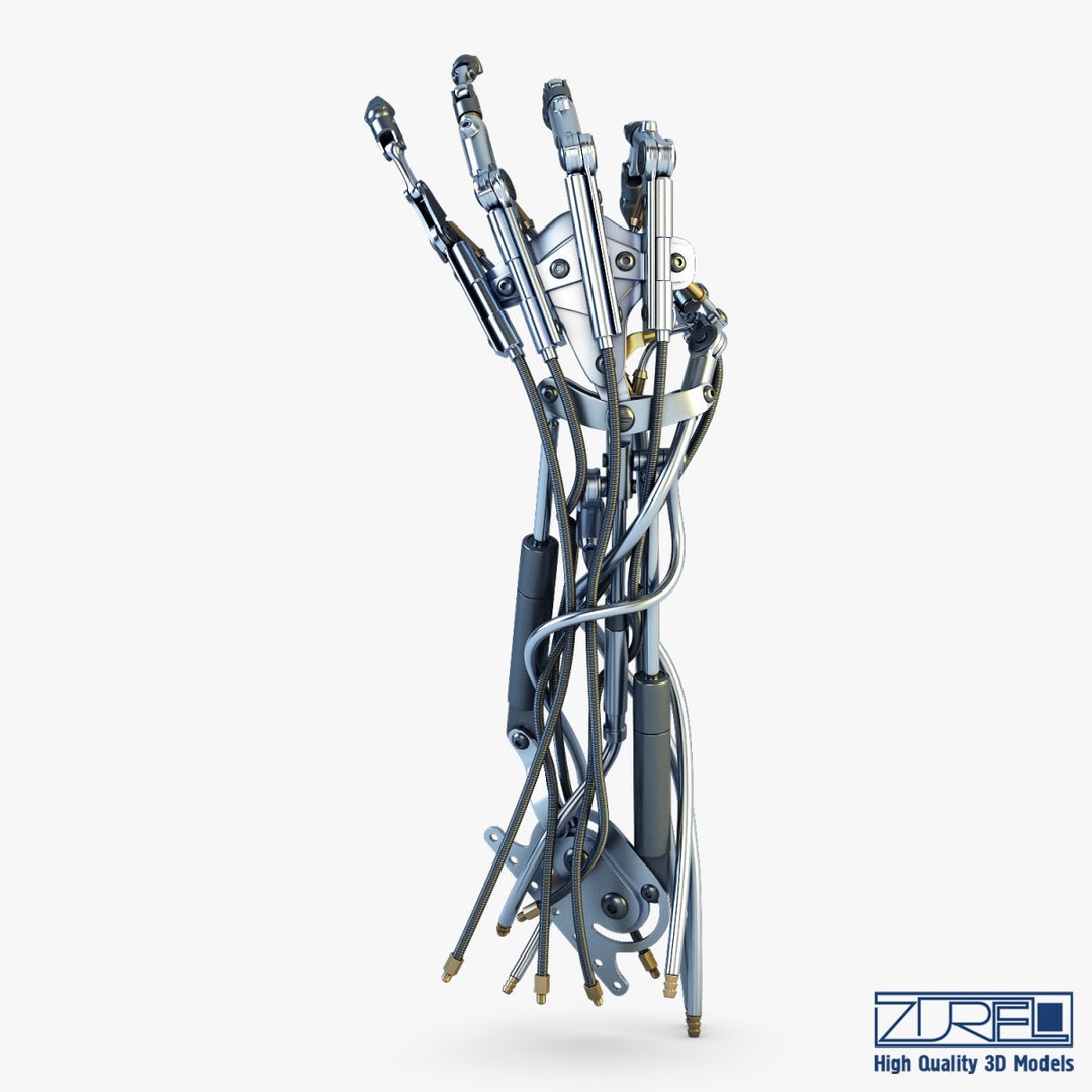 Robotic Hand 3D Model – High Poly Sci-Fi Character, FBX & OBJ - View 19