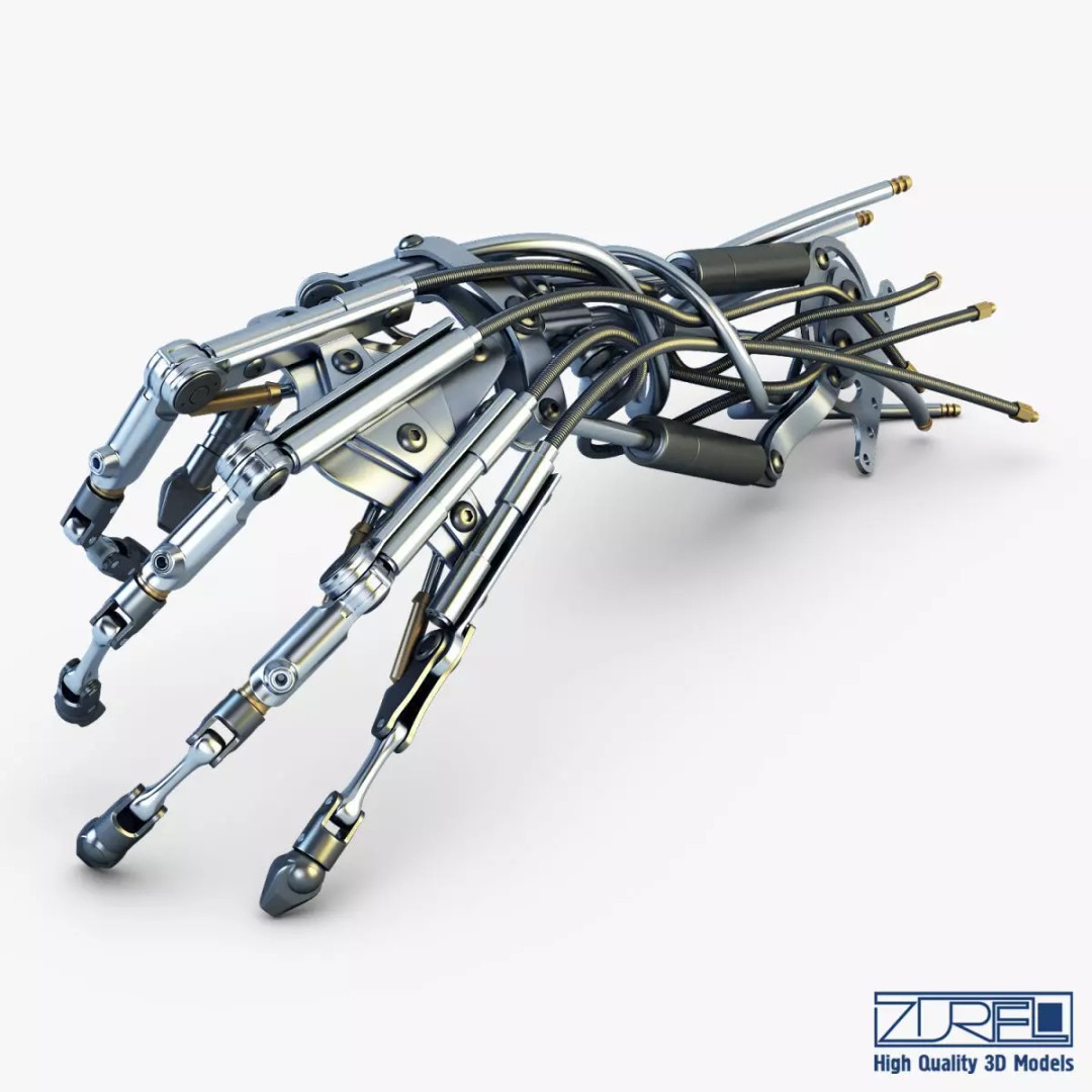 Robotic Hand 3D Model – High Poly Sci-Fi Character, FBX & OBJ - View 2