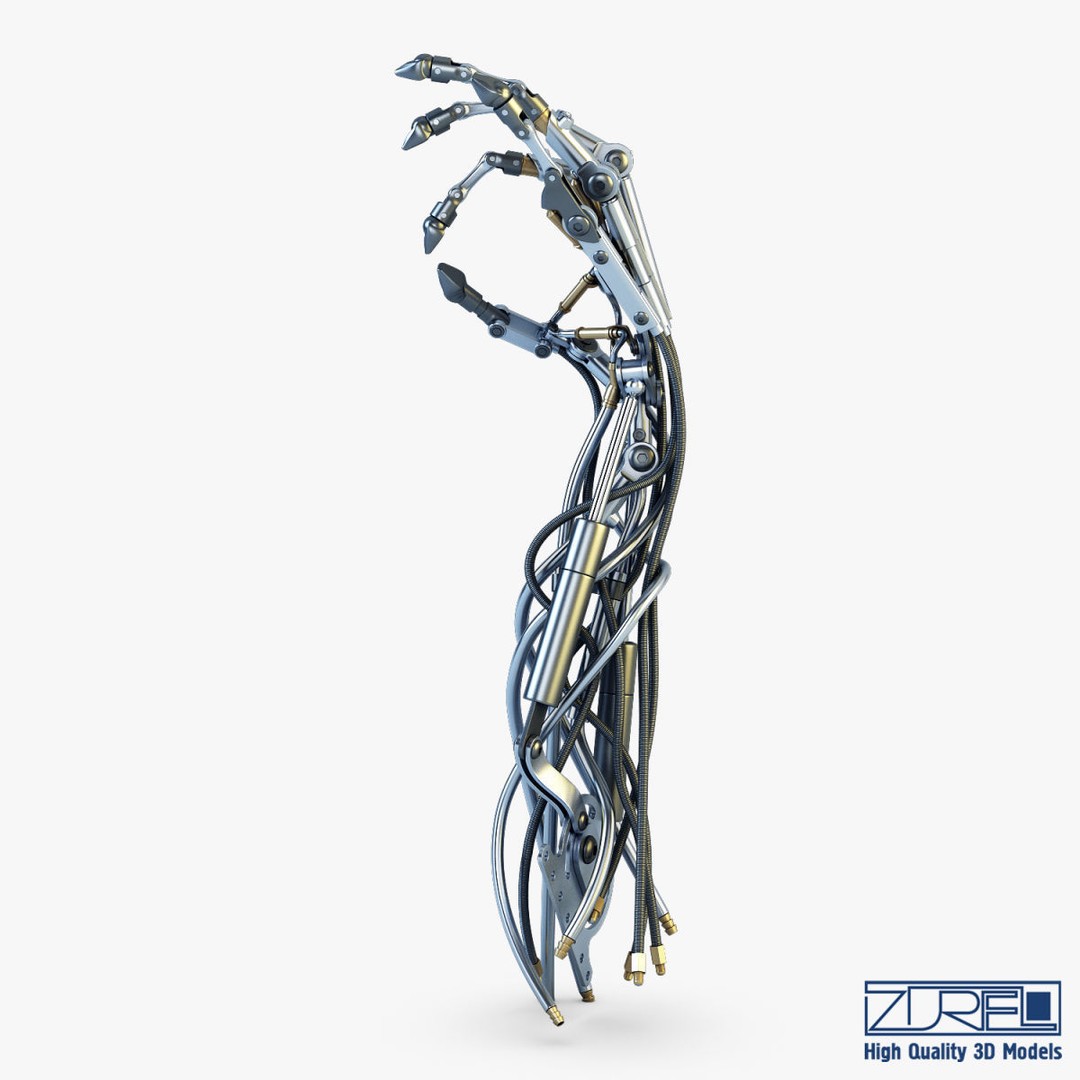 Robotic Hand 3D Model – High Poly Sci-Fi Character, FBX & OBJ - View 21
