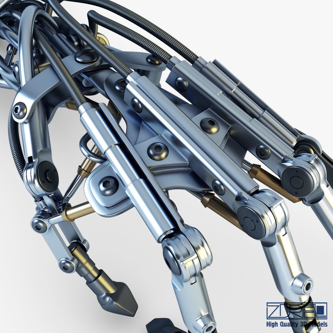 Robotic Hand 3D Model – High Poly Sci-Fi Character, FBX & OBJ - View 23