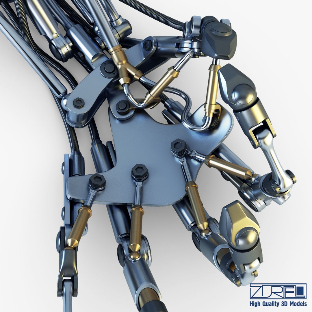Robotic Hand 3D Model – High Poly Sci-Fi Character, FBX & OBJ - View 25