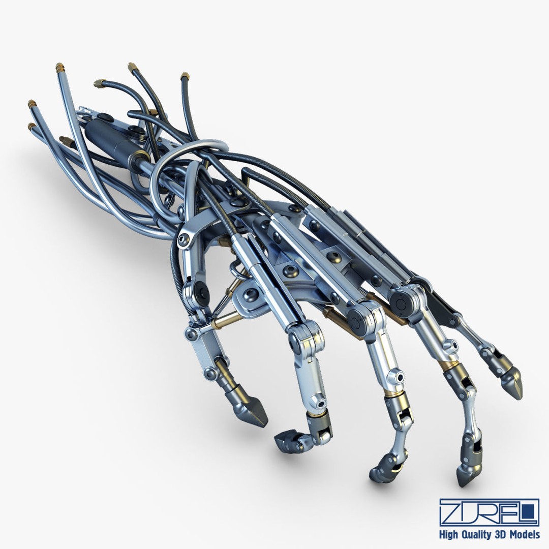 Robotic Hand 3D Model – High Poly Sci-Fi Character, FBX & OBJ - View 3