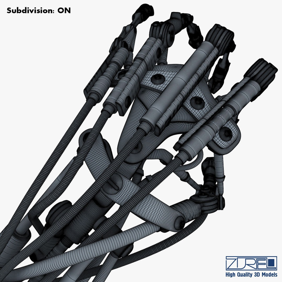 Robotic Hand 3D Model – High Poly Sci-Fi Character, FBX & OBJ - View 40