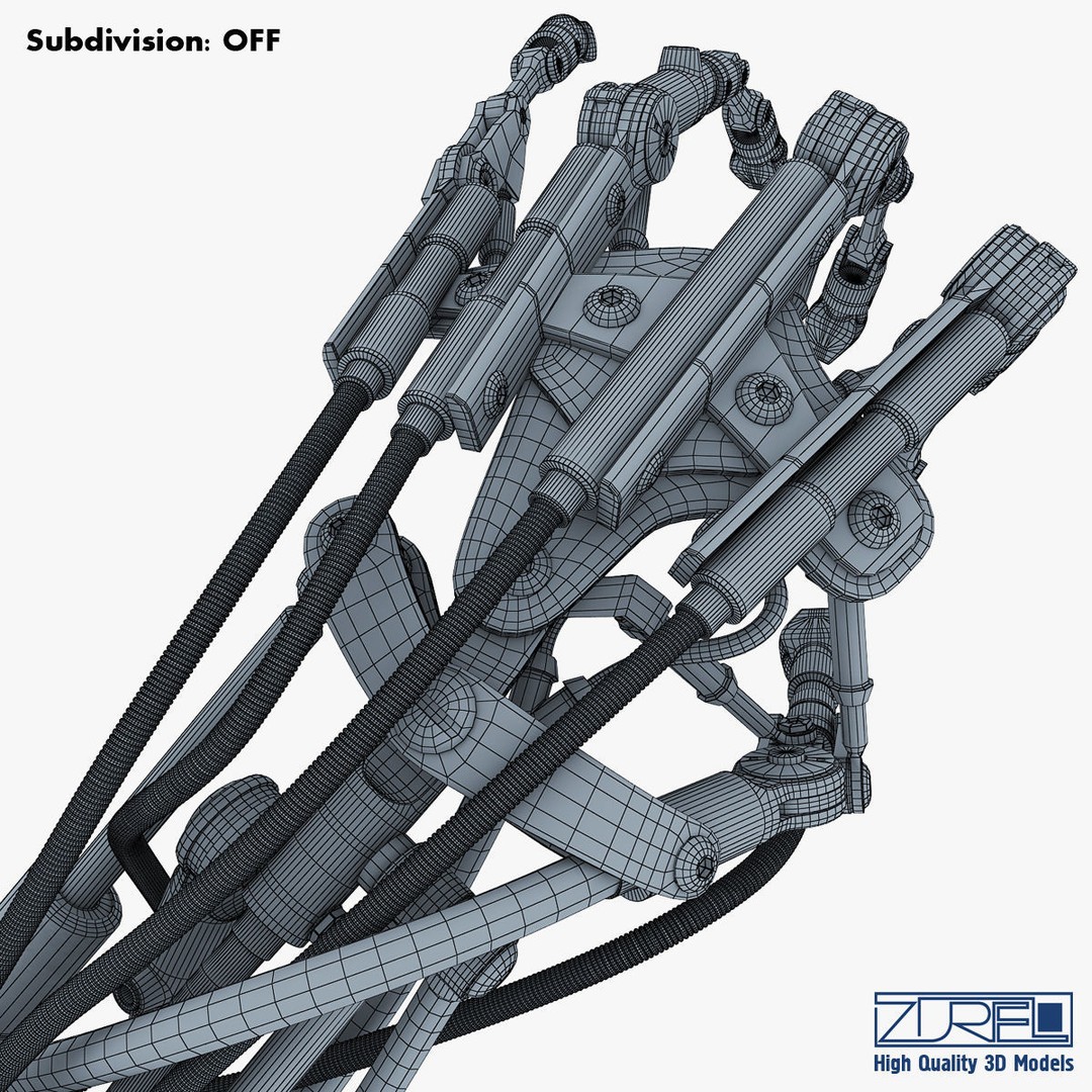 Robotic Hand 3D Model – High Poly Sci-Fi Character, FBX & OBJ - View 41
