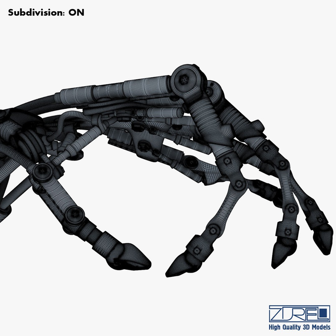 Robotic Hand 3D Model – High Poly Sci-Fi Character, FBX & OBJ - View 42