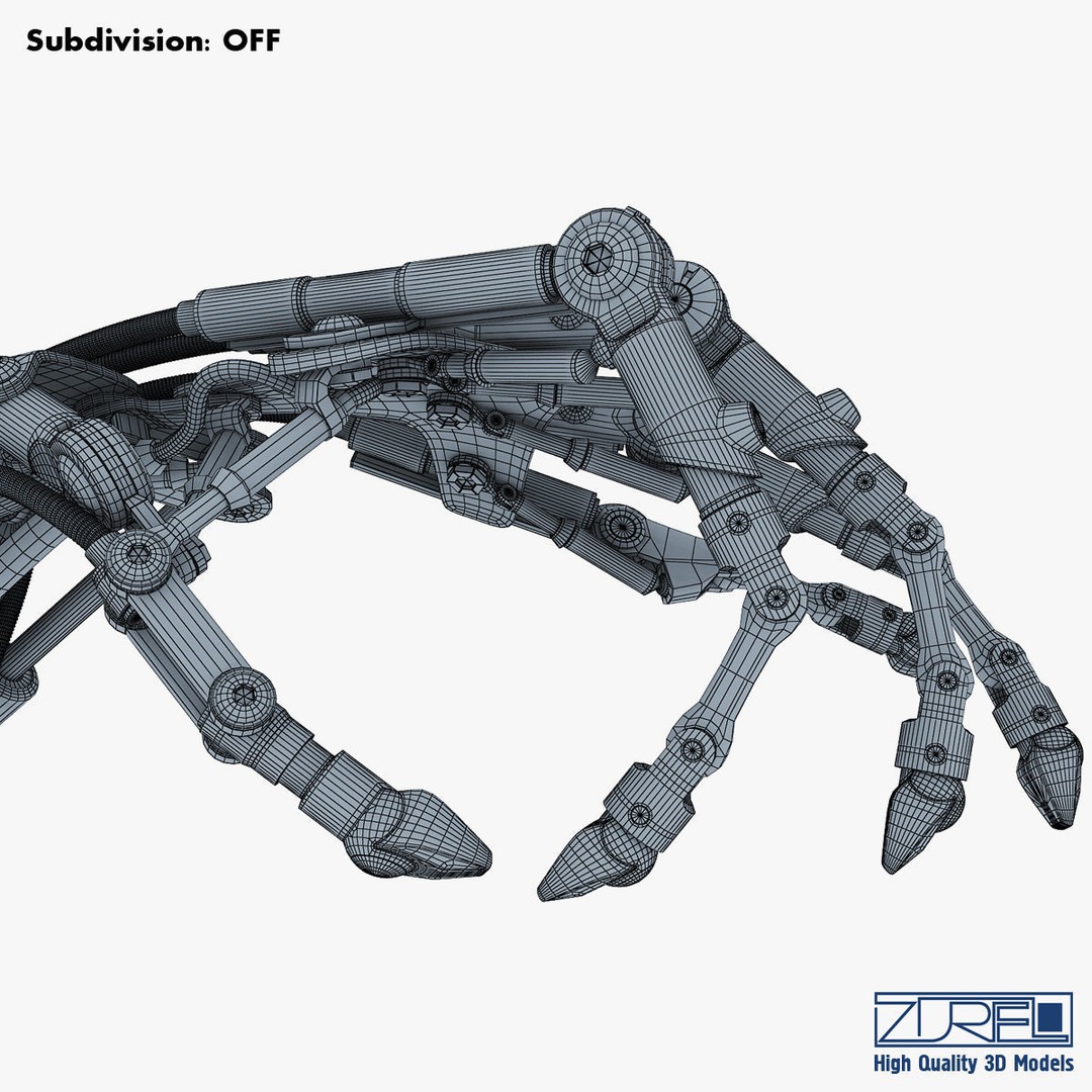 Robotic Hand 3D Model – High Poly Sci-Fi Character, FBX & OBJ - View 43