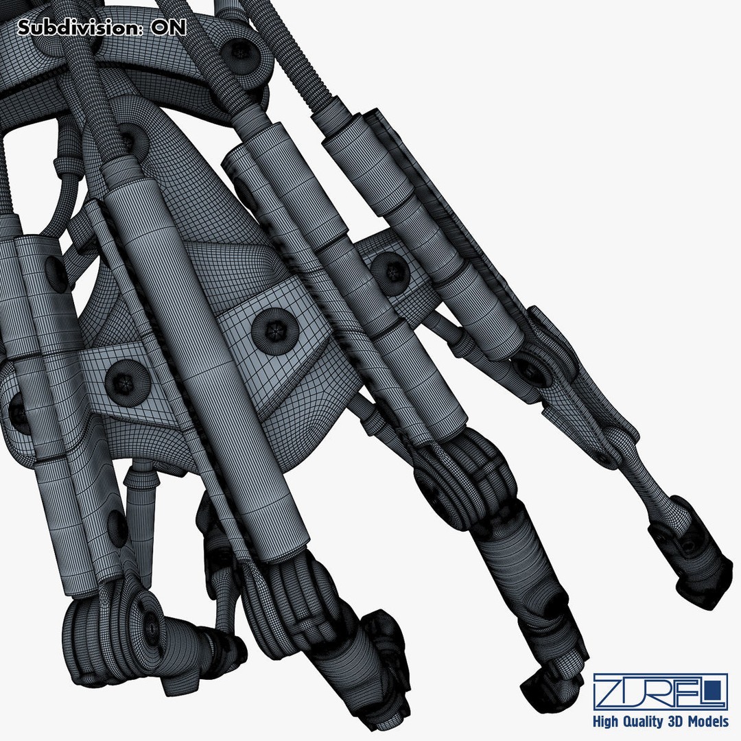 Robotic Hand 3D Model – High Poly Sci-Fi Character, FBX & OBJ - View 46