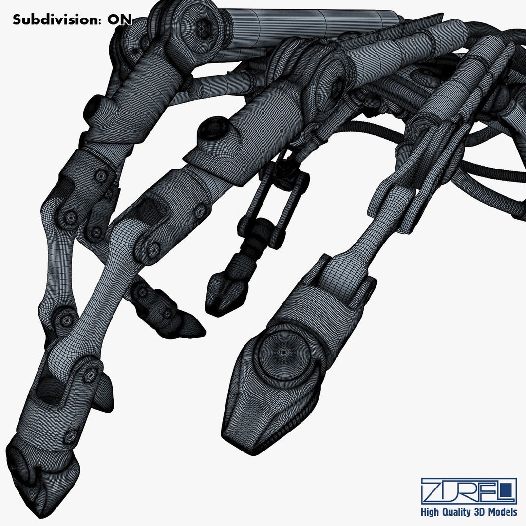 Robotic Hand 3D Model – High Poly Sci-Fi Character, FBX & OBJ - View 48