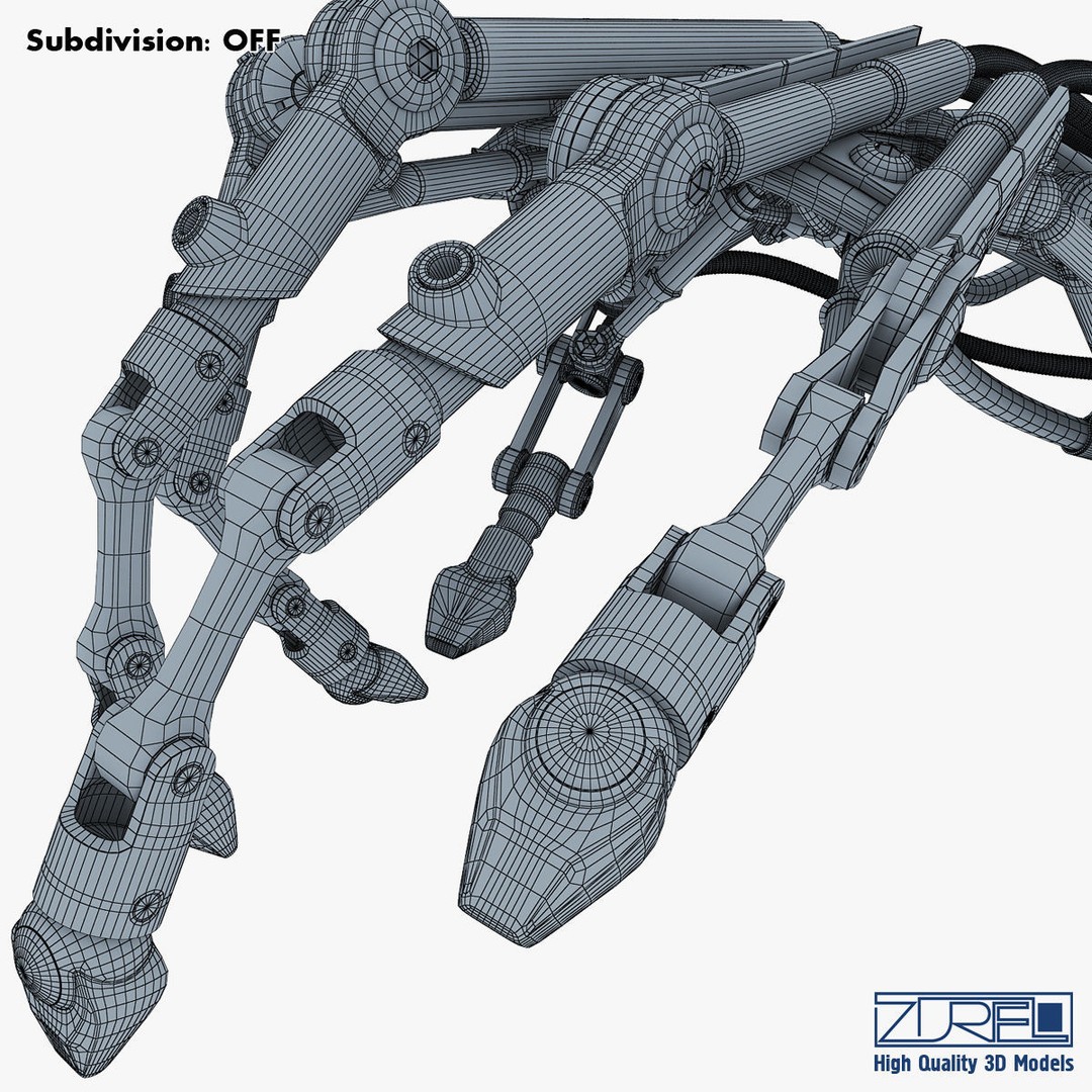 Robotic Hand 3D Model – High Poly Sci-Fi Character, FBX & OBJ - View 49