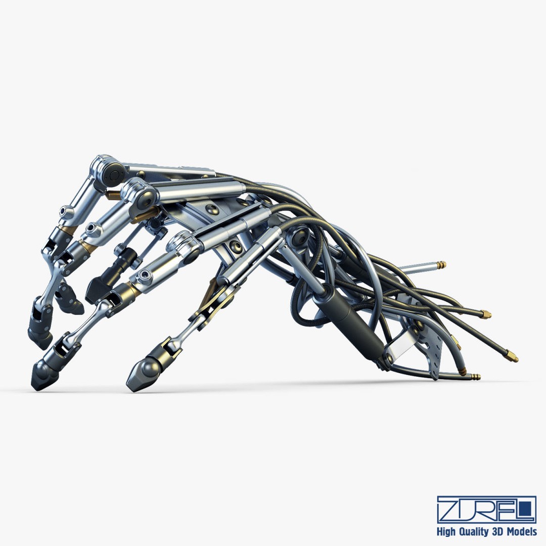 Robotic Hand 3D Model – High Poly Sci-Fi Character, FBX & OBJ - View 5
