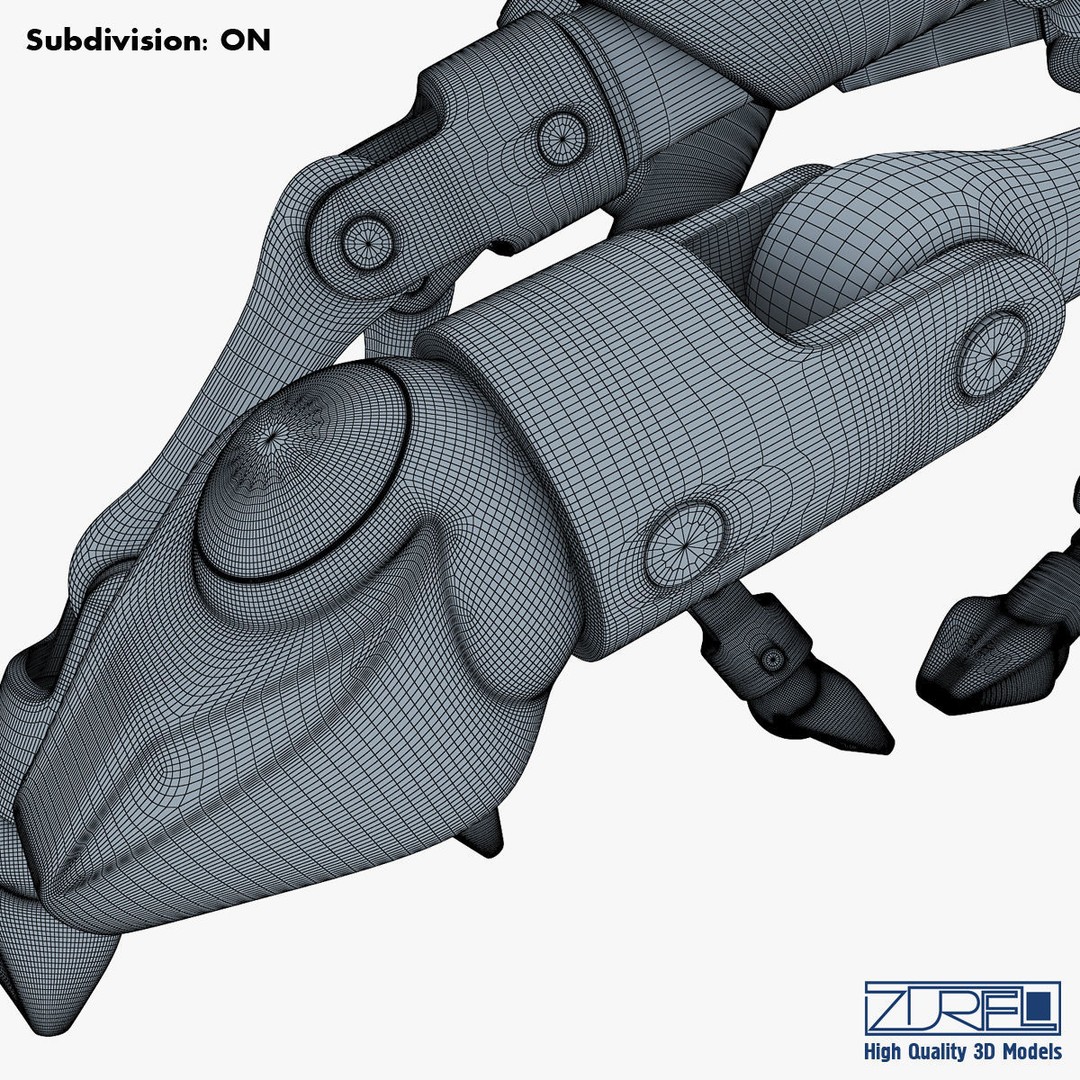 Robotic Hand 3D Model – High Poly Sci-Fi Character, FBX & OBJ - View 50