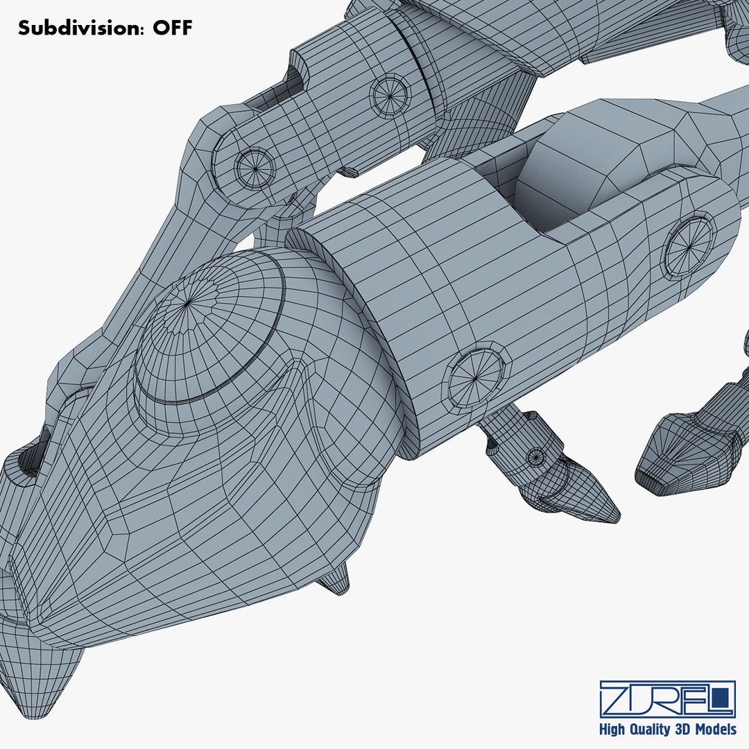 Robotic Hand 3D Model – High Poly Sci-Fi Character, FBX & OBJ - View 51