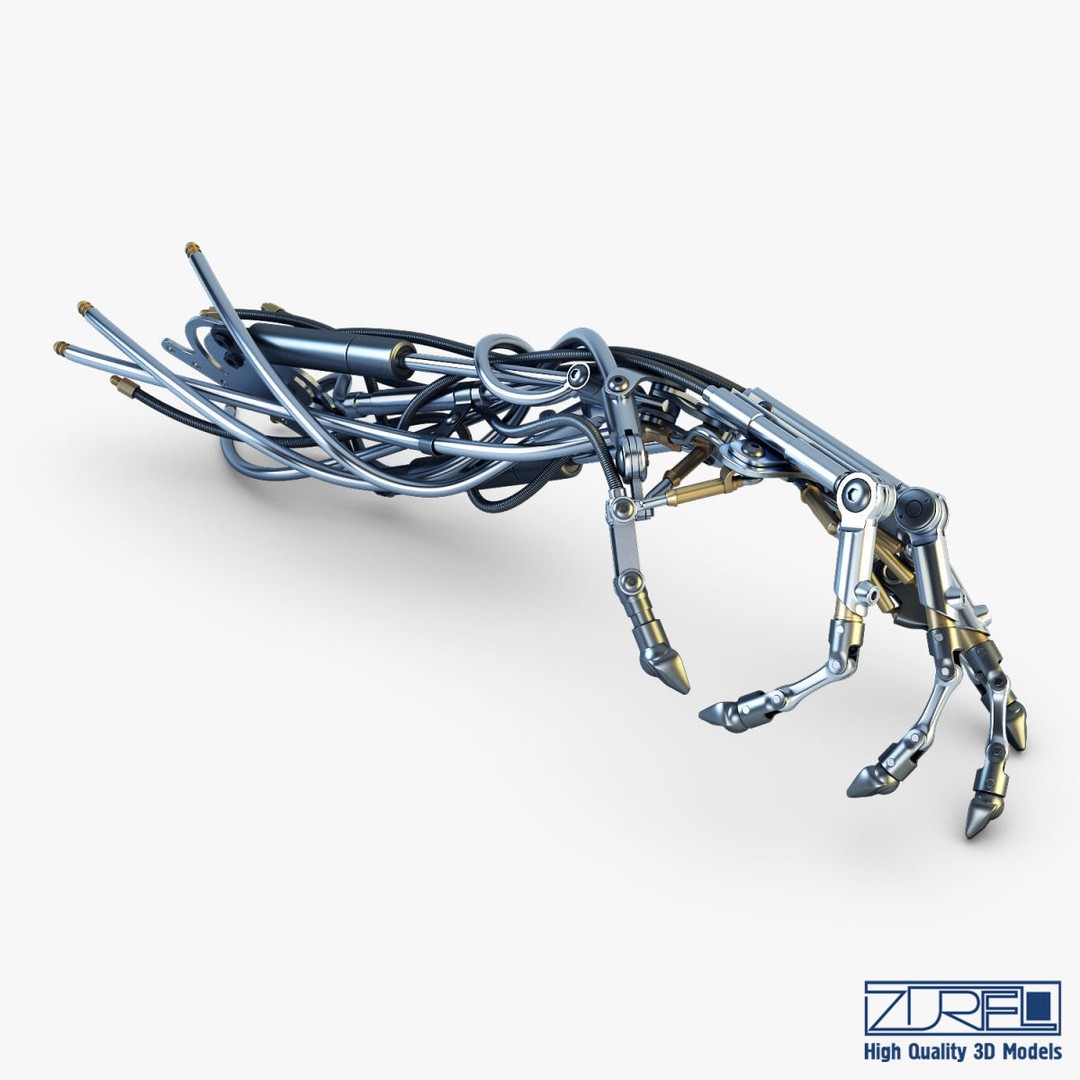 Robotic Hand 3D Model – High Poly Sci-Fi Character, FBX & OBJ - View 9