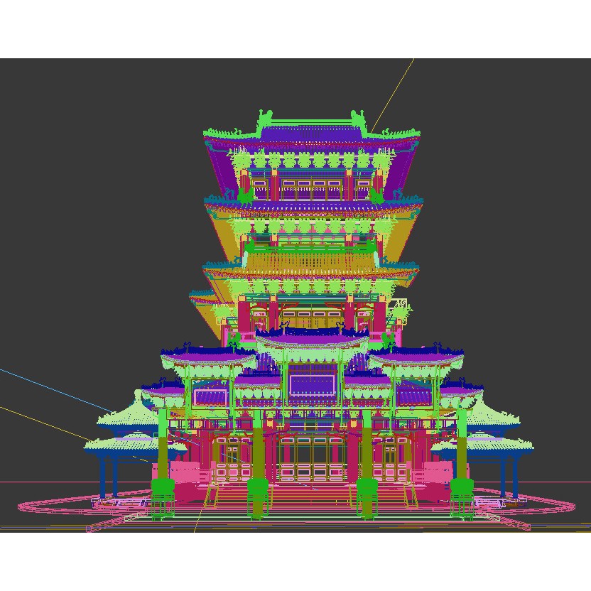 Ancient Chinese Architecture 3D Model – Detailed Pagoda Design, FBX - View 12