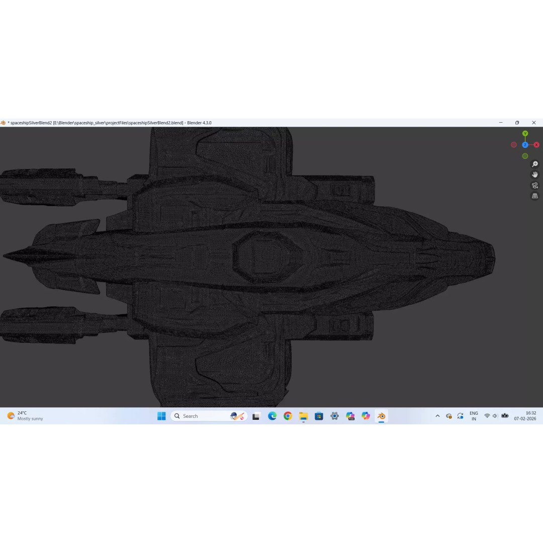 Nebula Vortex Starship 3D Model – High Poly PBR Spacecraft, FBX - View 12
