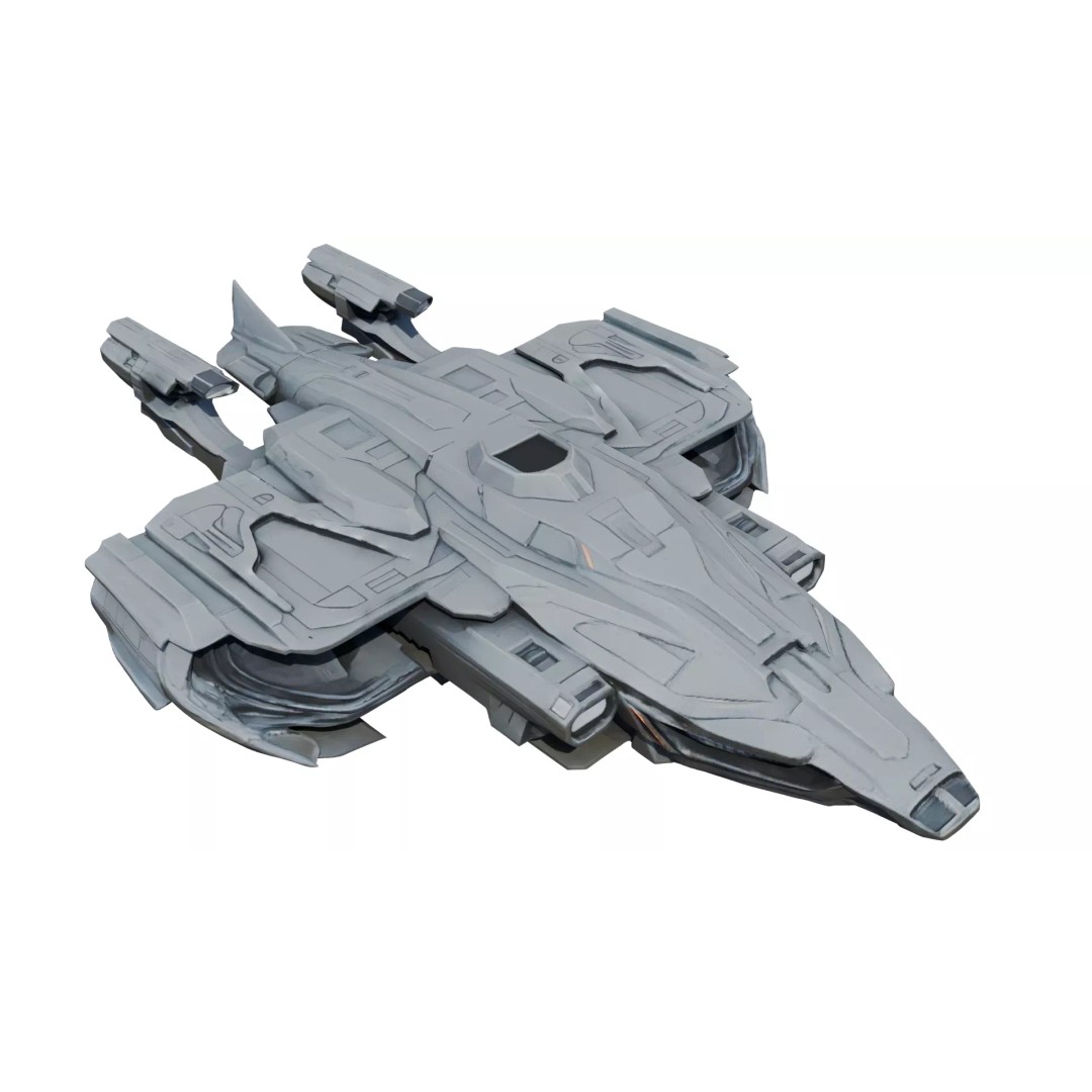 Nebula Vortex Starship 3D Model – High Poly PBR Spacecraft, FBX - View 2