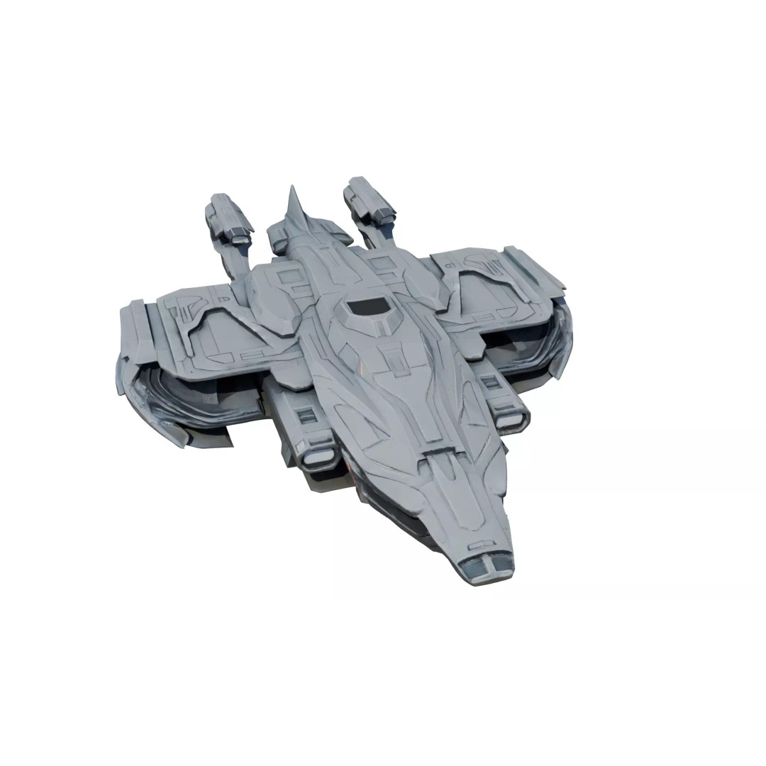Nebula Vortex Starship 3D Model – High Poly PBR Spacecraft, FBX - View 3