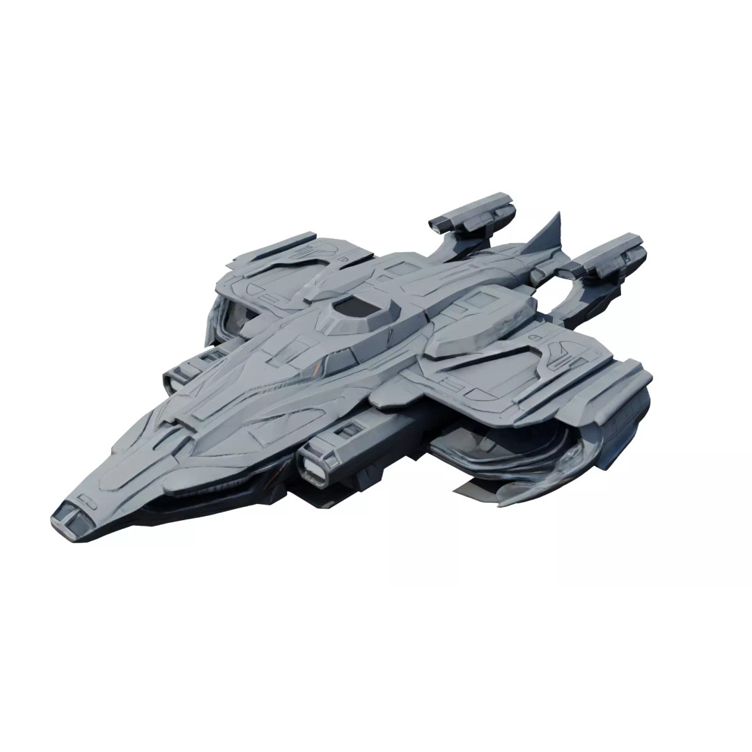 Nebula Vortex Starship 3D Model – High Poly PBR Spacecraft, FBX - View 5