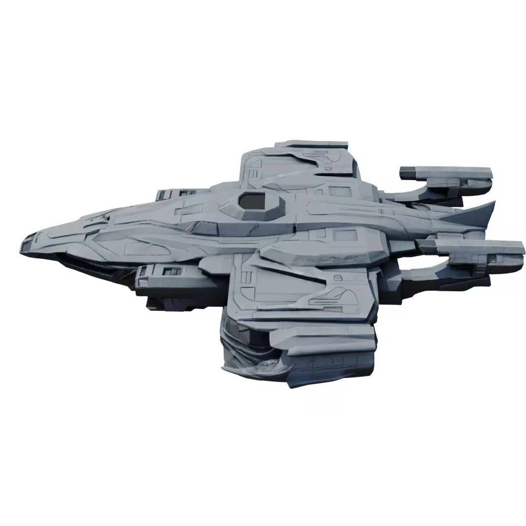 Nebula Vortex Starship 3D Model – High Poly PBR Spacecraft, FBX - View 7