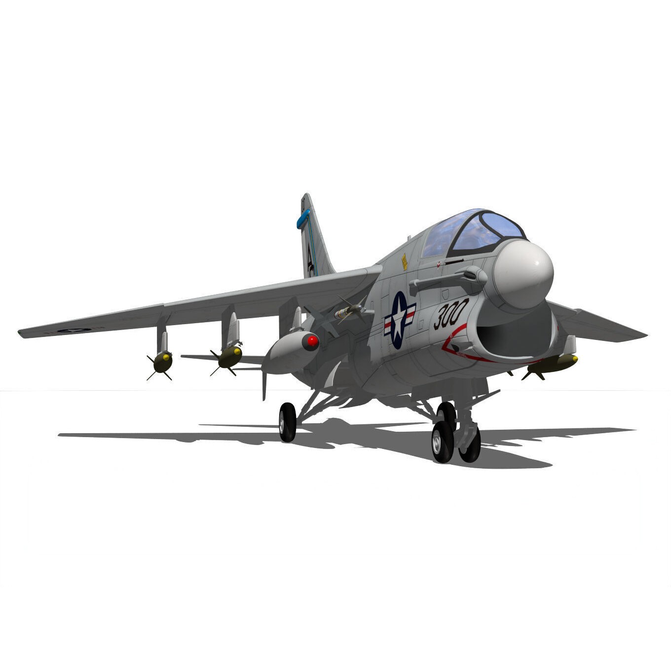 A-7 Corsair II - Military Aircraft 3D Model - View 10