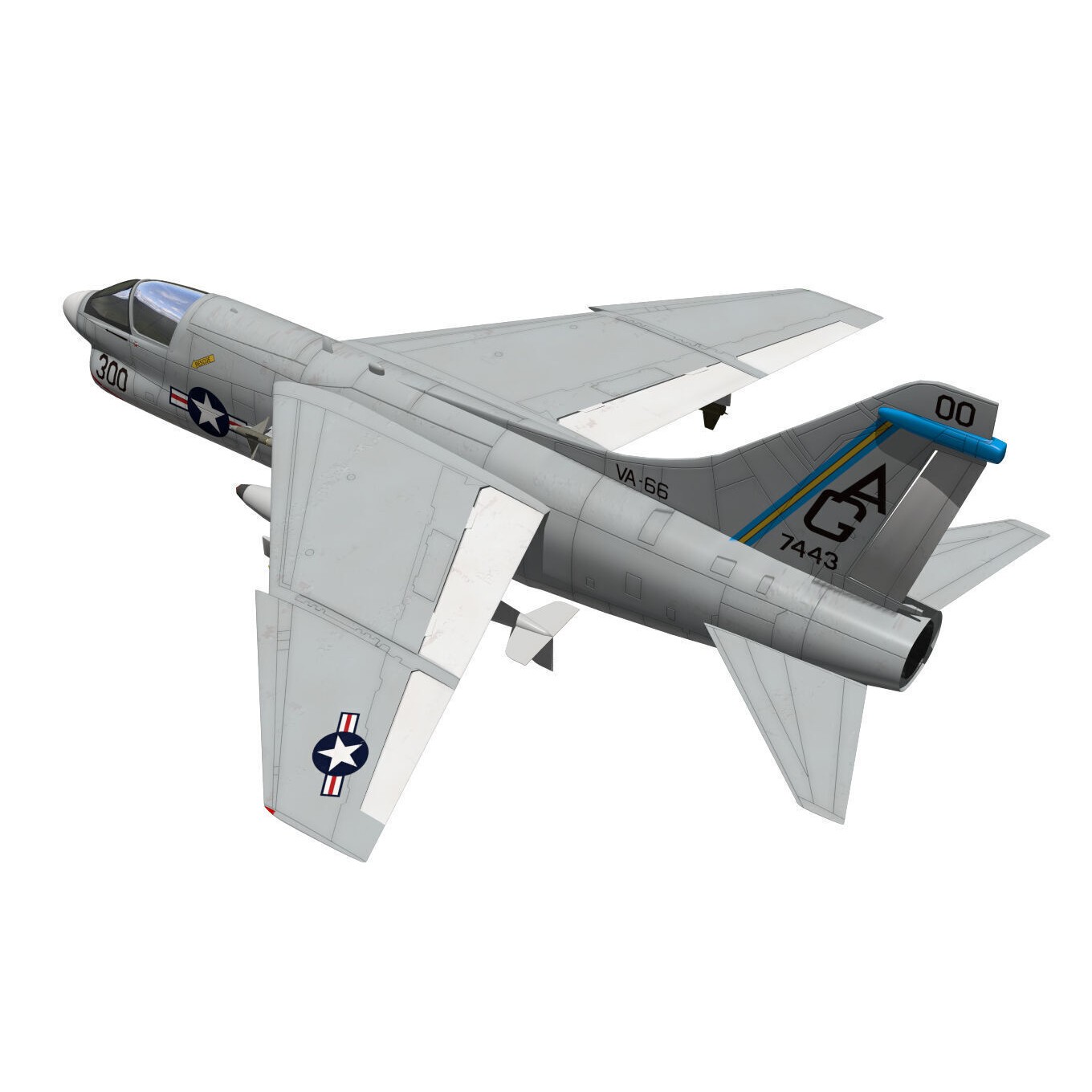 A-7 Corsair II - Military Aircraft 3D Model - View 3