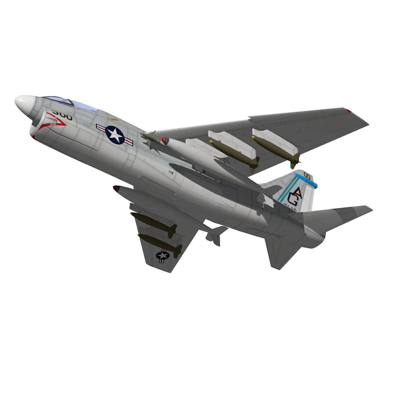 A-7 Corsair II - Military Aircraft 3D Model - View 5