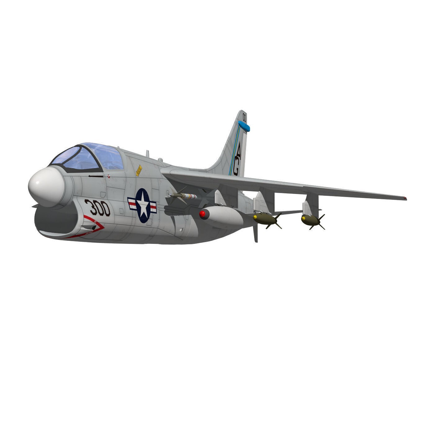 A-7 Corsair II - Military Aircraft 3D Model - View 6