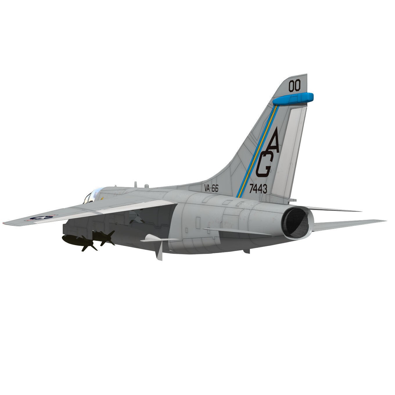 A-7 Corsair II - Military Aircraft 3D Model - View 7