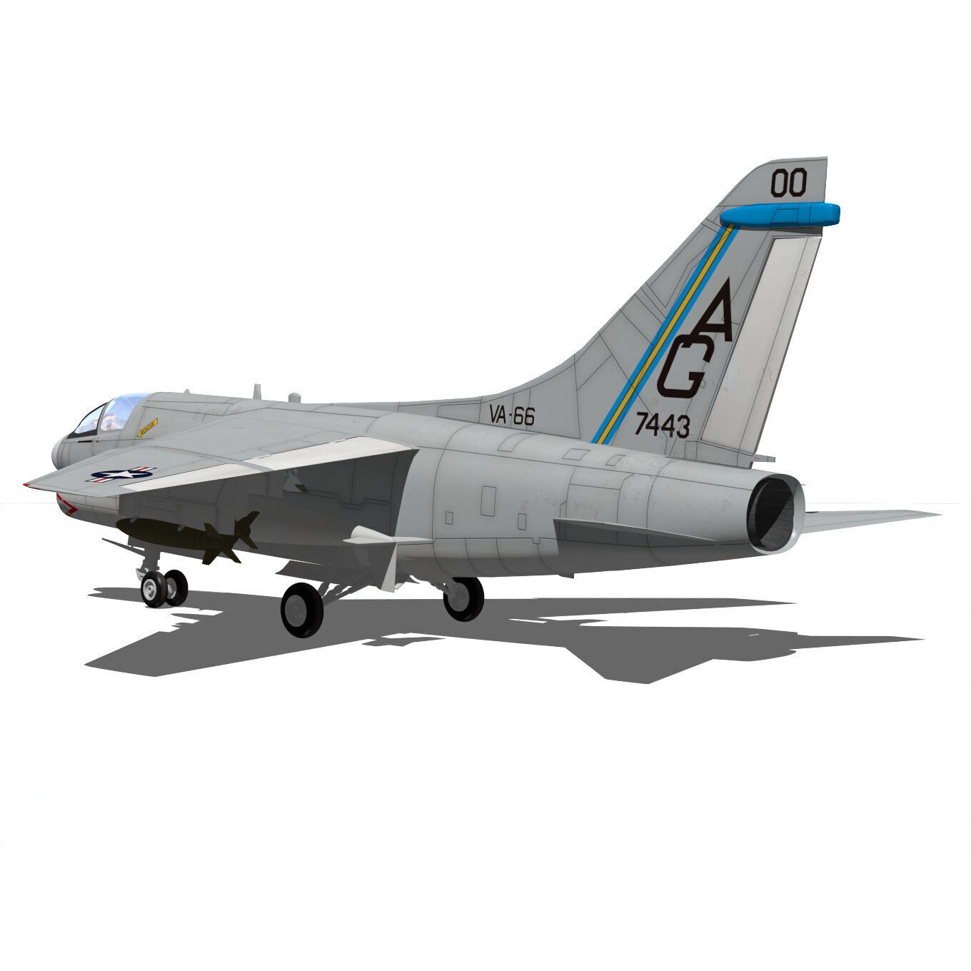 A-7 Corsair II - Military Aircraft 3D Model - View 9