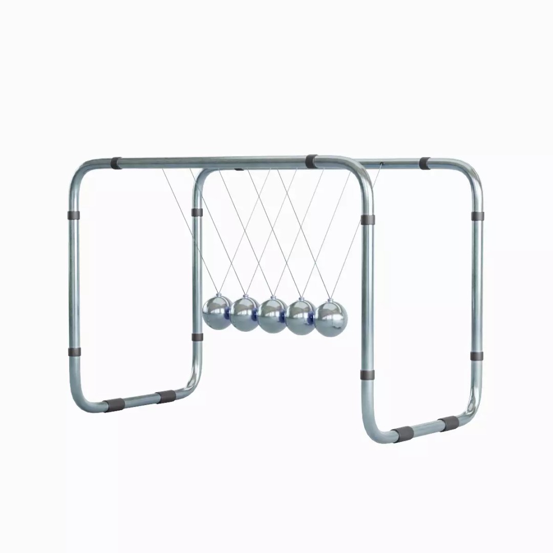 Newton Cradle 3D Model – Low Poly Game-Ready Asset, FBX, OBJ - View 21