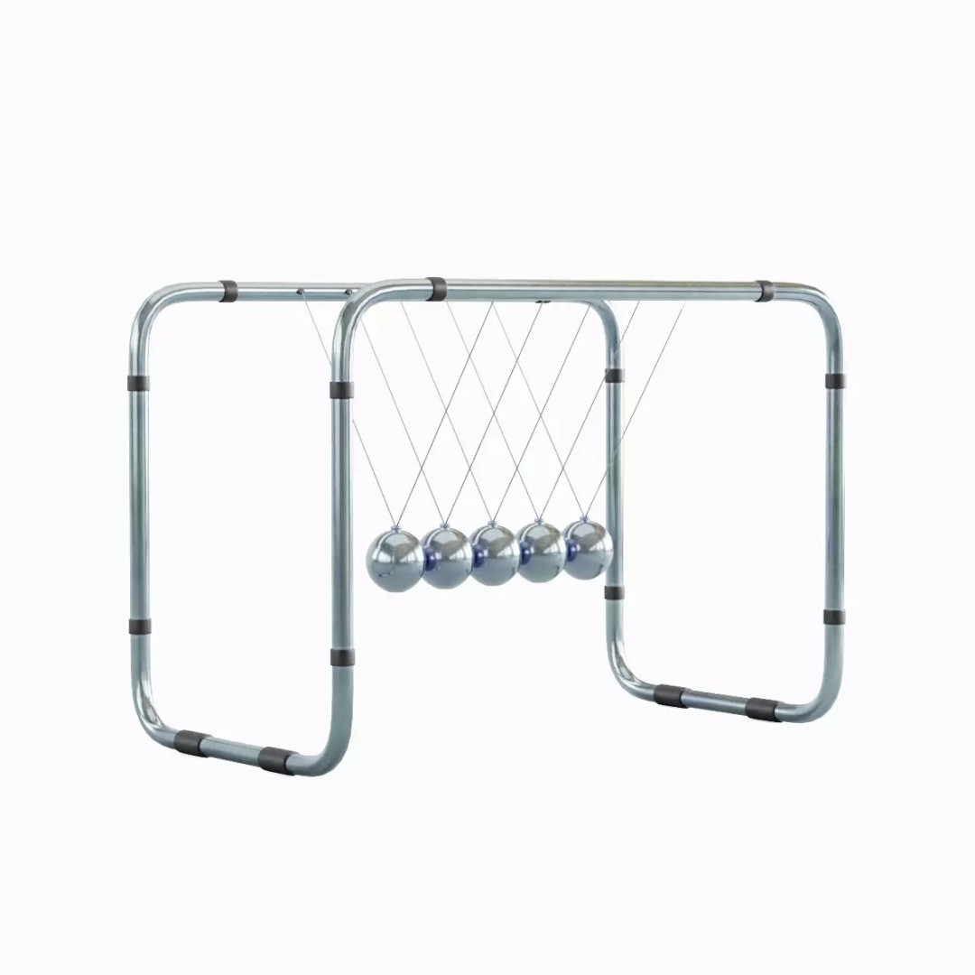 Newton Cradle 3D Model – Low Poly Game-Ready Asset, FBX, OBJ - View 23