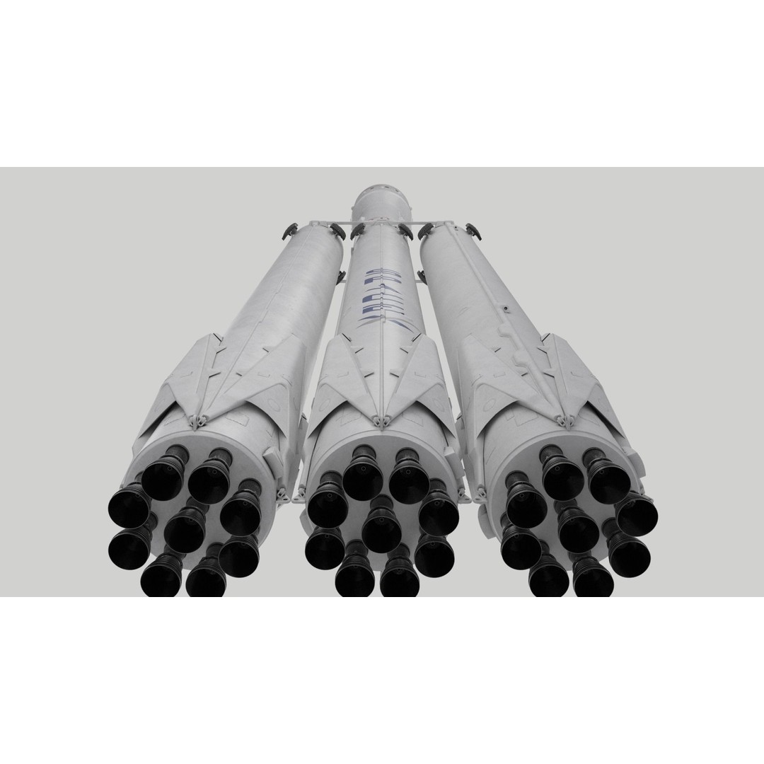 SpaceX Falcon Heavy Rocket 3D Model – High Quality PBR Asset, FBX - View 12