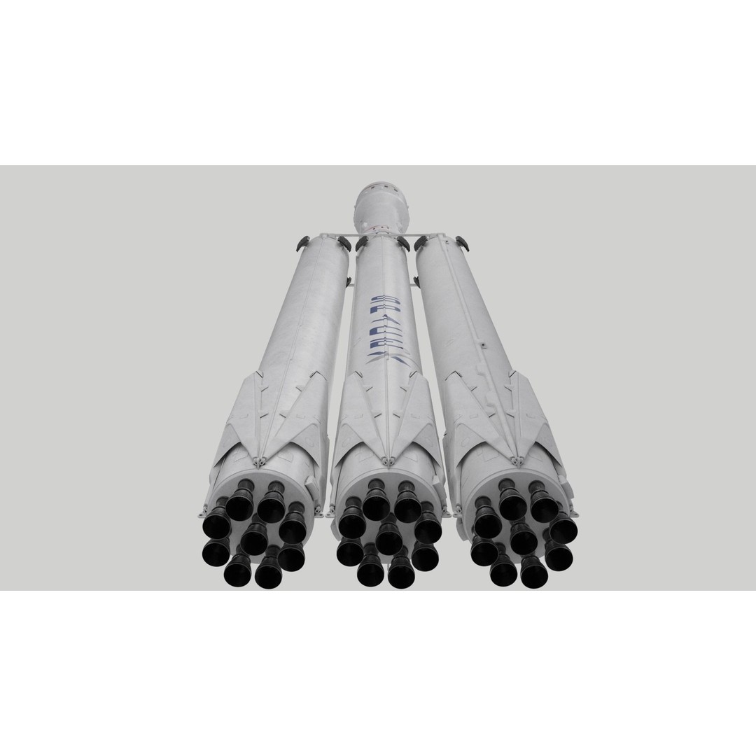 SpaceX Falcon Heavy Rocket 3D Model – High Quality PBR Asset, FBX - View 13