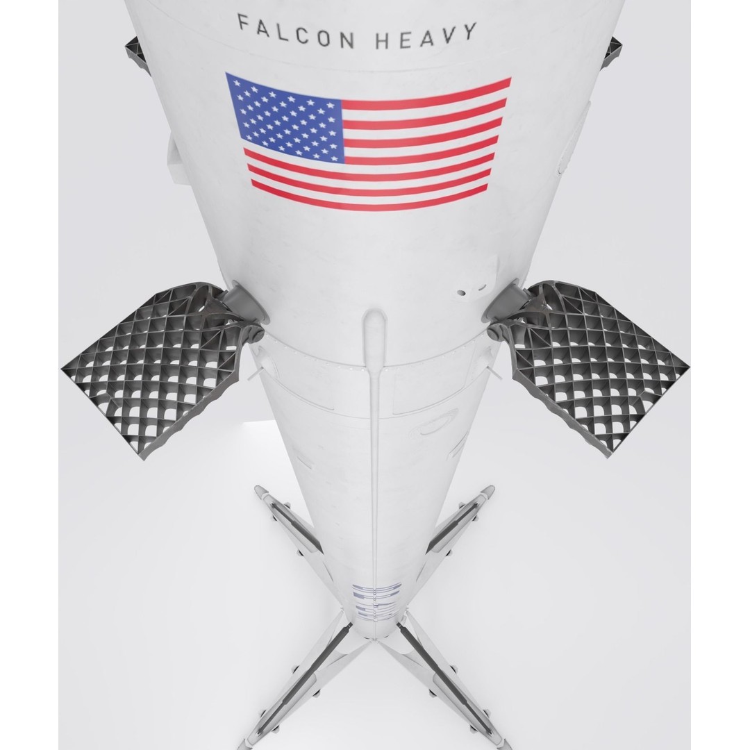 SpaceX Falcon Heavy Rocket 3D Model – High Quality PBR Asset, FBX - View 16
