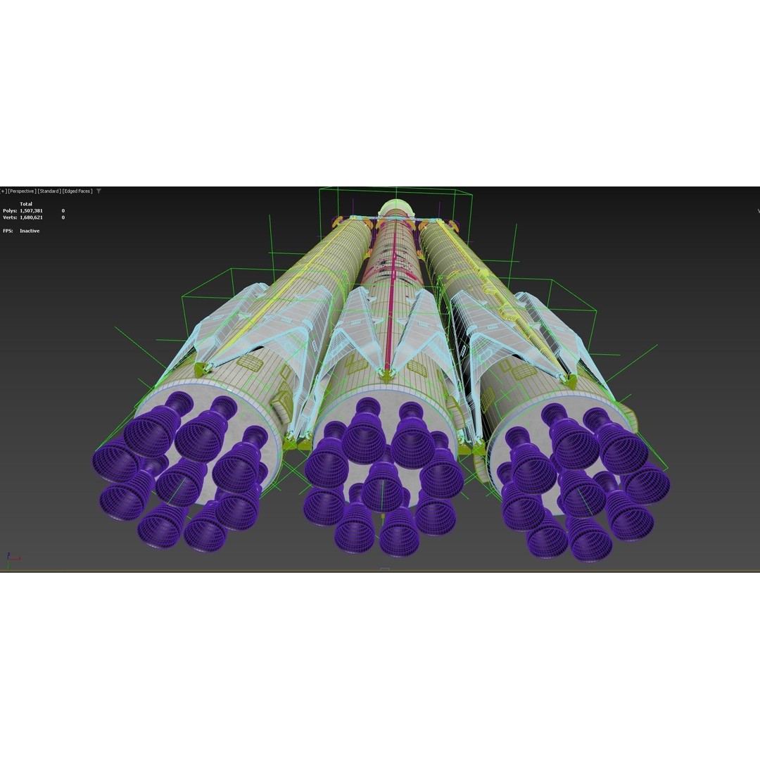 SpaceX Falcon Heavy Rocket 3D Model – High Quality PBR Asset, FBX - View 22