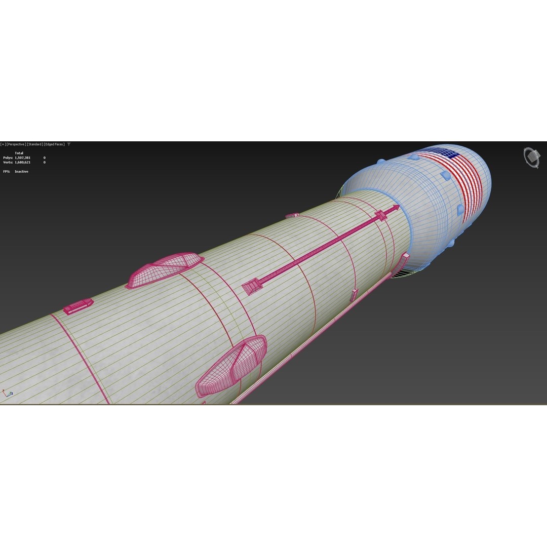 SpaceX Falcon Heavy Rocket 3D Model – High Quality PBR Asset, FBX - View 27