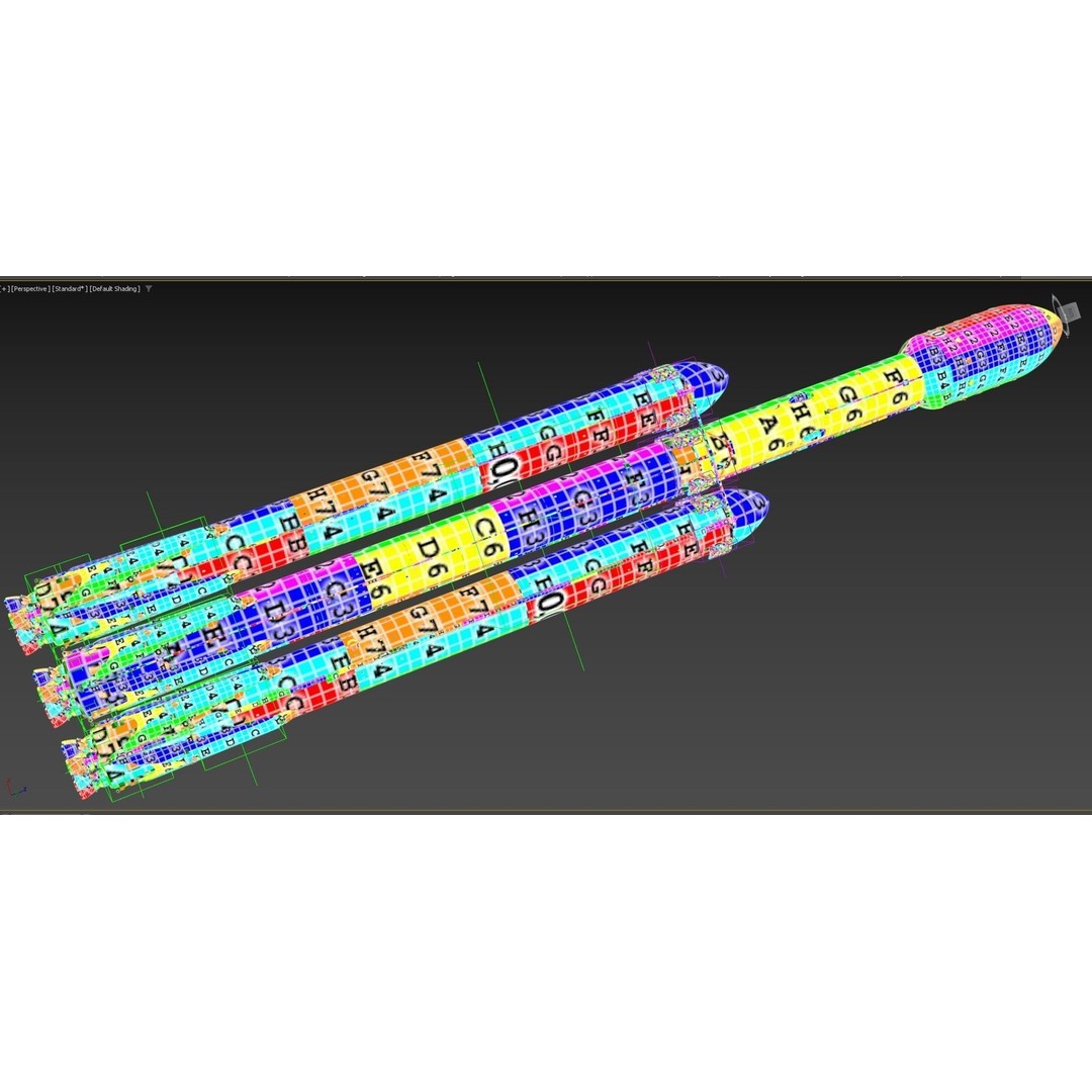 SpaceX Falcon Heavy Rocket 3D Model – High Quality PBR Asset, FBX - View 34