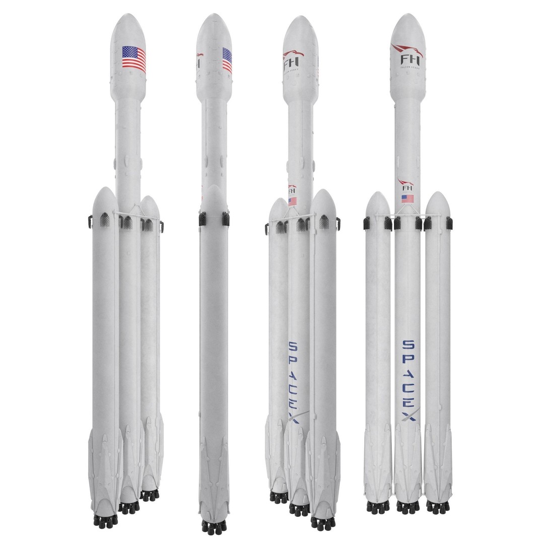SpaceX Falcon Heavy Rocket 3D Model – High Quality PBR Asset, FBX - View 5