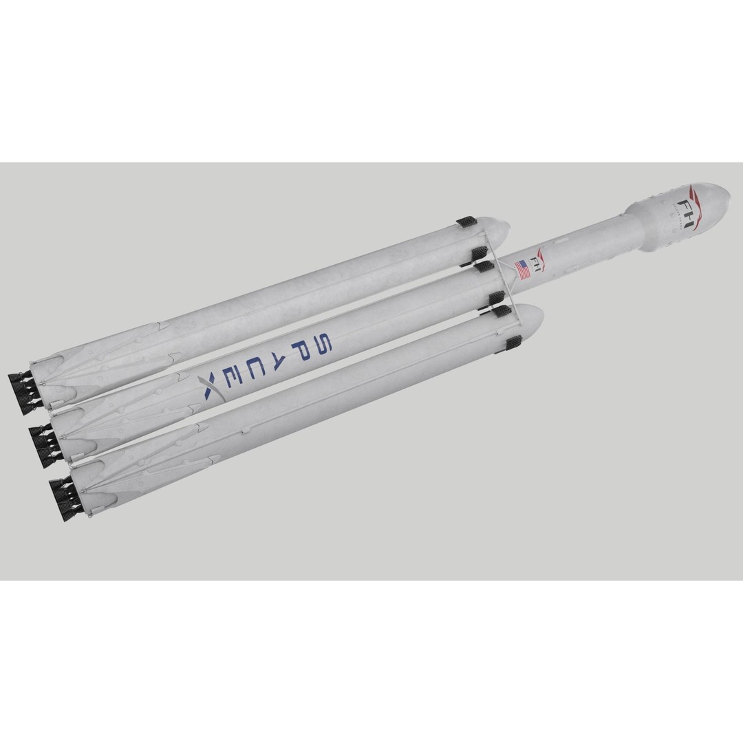 SpaceX Falcon Heavy Rocket 3D Model – High Quality PBR Asset, FBX - View 7