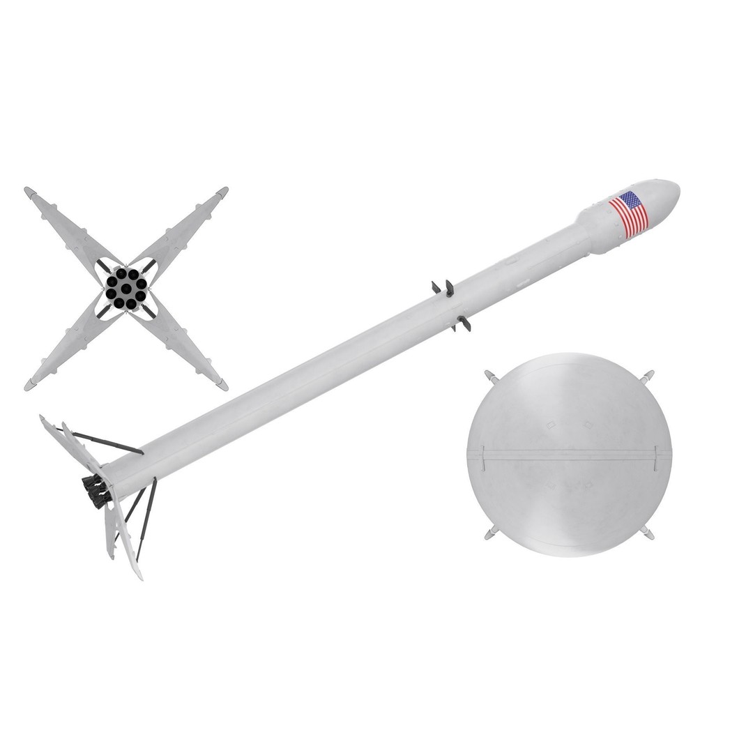 SpaceX Falcon Heavy Rocket 3D Model – High Quality PBR Asset, FBX - View 9