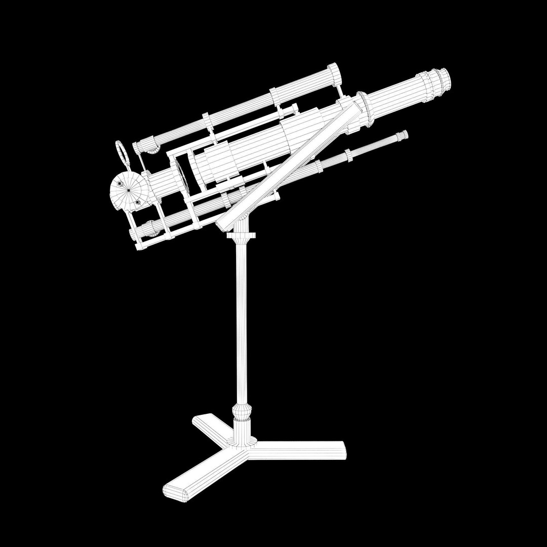 Telescope Brass 3D Model – PBR Textures, Game-Ready, FBX, Blender - View 10