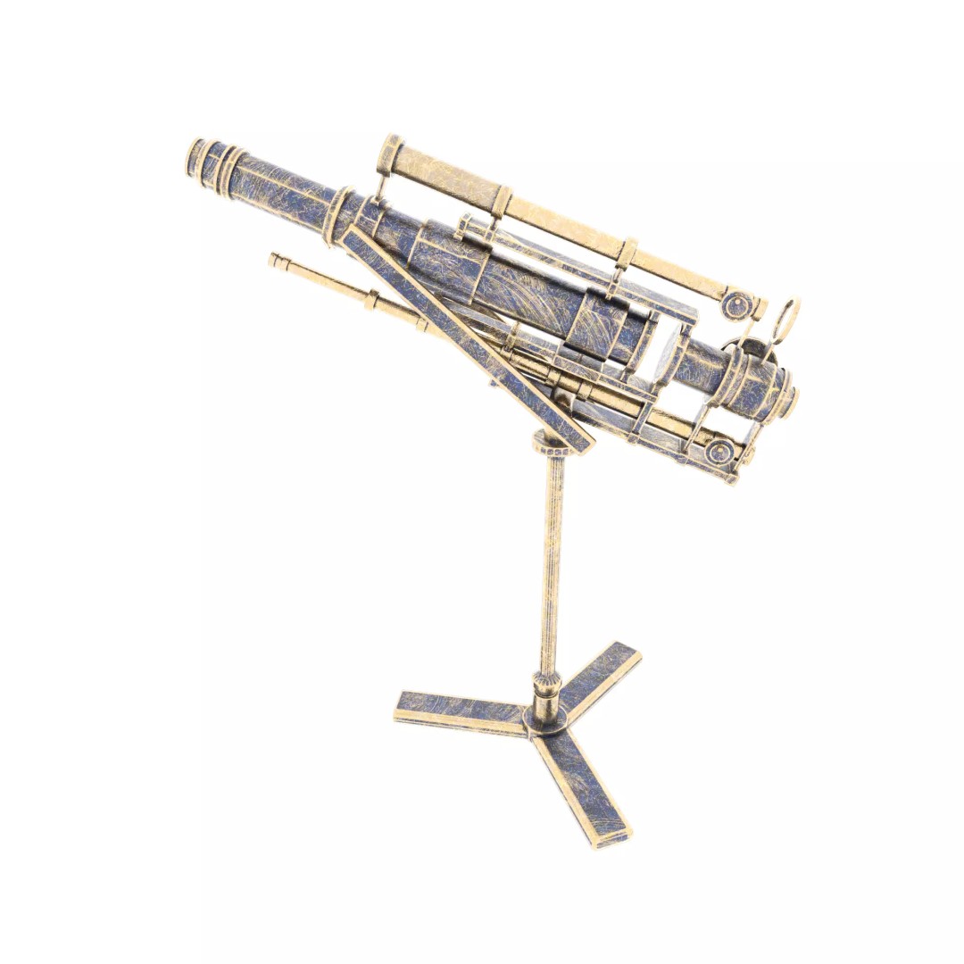 Telescope Brass 3D Model – PBR Textures, Game-Ready, FBX, Blender - View 2