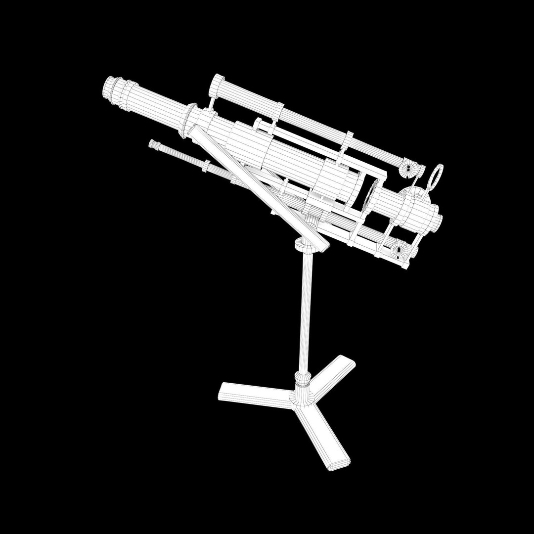 Telescope Brass 3D Model – PBR Textures, Game-Ready, FBX, Blender - View 4