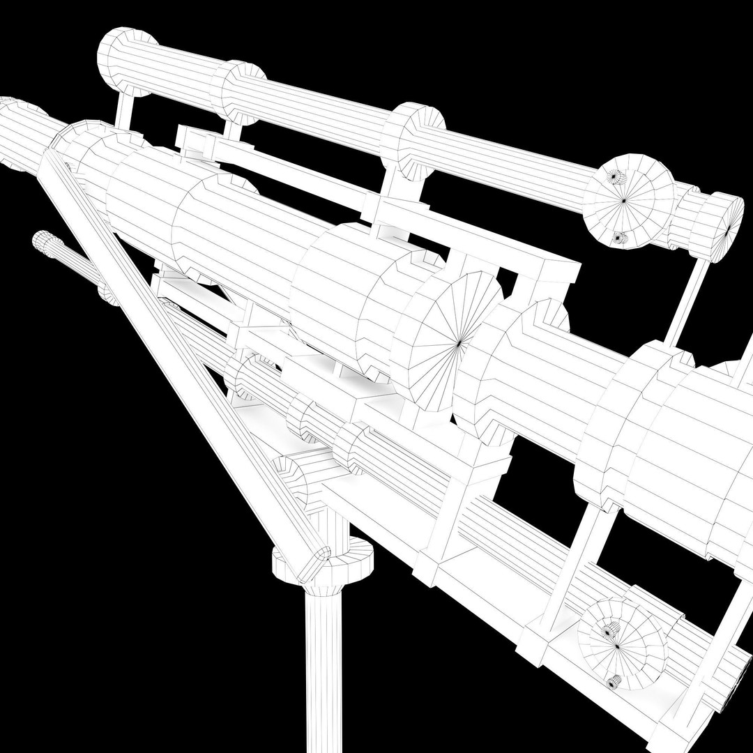 Telescope Brass 3D Model – PBR Textures, Game-Ready, FBX, Blender - View 6